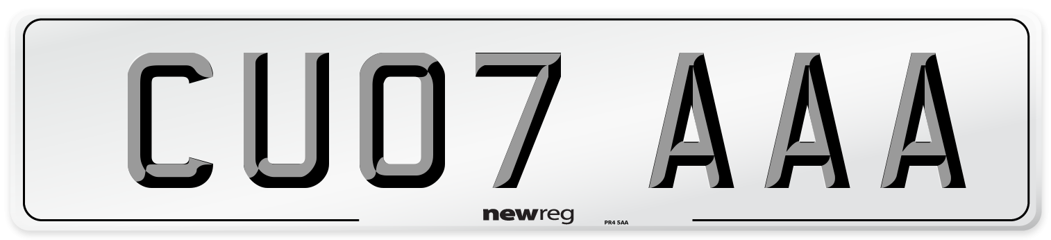 CU07 AAA Number Plate from New Reg